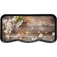 Nicoman Heavy Duty Rubber Boot Tray 75 x 40cm - Flower Wood in Brown | Size: 38 cm x 75 cm