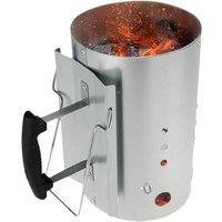 Pelle & Sol Aluminum BBQ Chimney Starter with Heat-Insulated Safety Handle in Silver