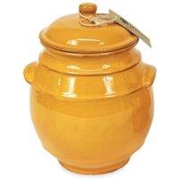Verano Spanish Ceramics Selena Hand Dipped Glaze Ceramic Kitchen Dining Storage Jar w/lid (H) 23cm in Orange