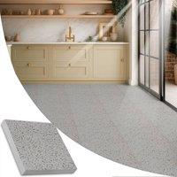 Novecrafto Vinyl Floor Tiles Self Adhesive Peel & Stick Vinyl Flooring 10 Pcs in Grey