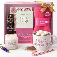 volila Easter Gift Set with Mug, Fuzzy Socks, Candles & Hot Chocolate Sachet in Pink