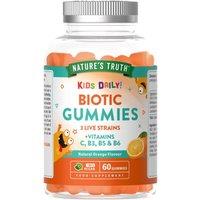 Nature's Truth Multi-Biotic 3 Live Strains + Vits C, B3, B5 & B6 - 60 Gummies - Orange Flavour in Clear | Size: Pack of 60