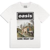 Rock Off officially Licensed Products Oasis Some Might Say Single Cover T-Shirt in White | Size: 2XL