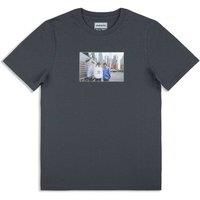 Rock Off officially Licensed Products Oasis Detroit Bus Photo Faded Black T-Shirt | Size: XS