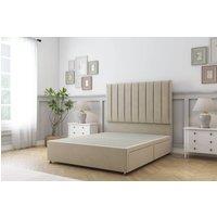 Sloomy Kansas Coniston Divan Bed No Drawers With 26 Strutted Headboard in Cream | Size: Small Double