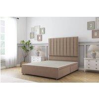 Sloomy Kansas Plush Divan Bed 2 Drawers With 26 Strutted Headboard in Bronze | Size: Double