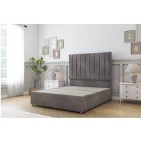 Sloomy Kansas Naples Divan Bed 2 Drawers With 26" Strutted Headboard in Grey | Size: King