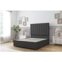 Sloomy Kansas Dumfries Divan Bed 2 Drawers With 26 Strutted Headboard in Dark Grey | Size: Double