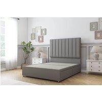 Sloomy Kansas Dumfries Divan Bed 2 Drawers With 54 Floor Standing Headboard in Light Grey | Size: Super King