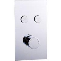 Bathroom Kingdom Menai Chrome Round Thermostatic Shower Valve - 2 Outlet in Silver