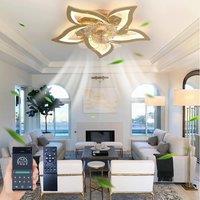 Garwarm Gold Dimmable Chandelier Silent Ceiling Fan for Living Room