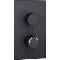 Bathroom Kingdom Menai Black Round Thermostatic Shower Valve - 2 Outlet