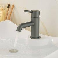 Bathroom Kingdom Chepstow Gunmetal Basin Mixer Tap + Waste in Dark Grey