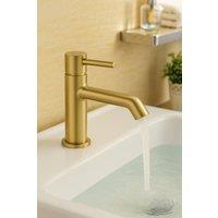 Bathroom Kingdom Chepstow Brushed Brass Basin Mixer Tap + Waste in Gold