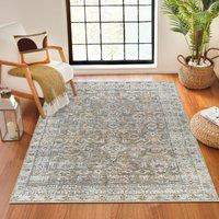 Livabliss Becki Owens Darling -Washable Brown Green Traditional Vintage Boho Living Dining Rug in Khaki | Size: 160 cm x 215 cm
