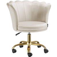 tectake Desk Chair Stella in Cream | Size: 1 Pack