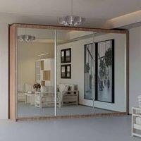 Sliding Wardrobes 4U Modern Double Sliding Door Wardrobe 250cm X 217cm in Walnut | Size: 250 cm X 217 cm