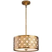 Netlighting Arabella 2 Light Medium Round Ceiling DuoMount Pendant Gold E27