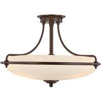 Netlighting Griffin 4 Light Semi Flush Ceiling Light Palladian Bronze E27 in Brown