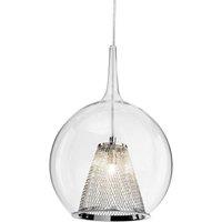 Netlighting Arlo 1 Light Ceiling Pendant Chrome Clear Glass G9