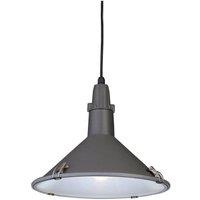 Netlighting Eden 1 Light Dome Ceiling Pendant Grey IP44 E27