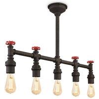 Netlighting Factory 5 Light Semi Flush Light Rustic Black E27