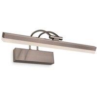 Netlighting LED 1 Light Picture Wall Light 8w Brushed Steel in Grey