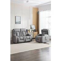 More4Homes Caesar 1+2 Seater Grey Technology Fabric Modern Electric Recliner Sofa Set
