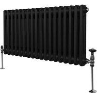 Monstershop Traditional 2 Column Radiator - 300 x 832mm - Black