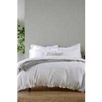 CHRISTY Double Layered Relaxed Cotton Ruffle Design Duvet Cover Set in White | Size: Single