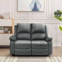Comfy Living Ltd Bonded Leather Reclining 2 Seater Sofa in Dark Grey