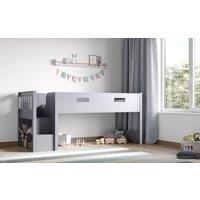 Flair Charlie Staircase Mid Sleeper Cabin Bed in Grey | Size: Single