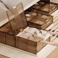 Hygrad Built to Survive Under Bed Storage Boxes Organiser Box Wheels Slide Out Stackable in Brown