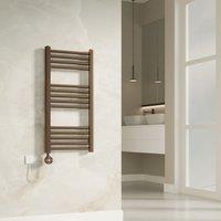 Banyetti Aureli Brushed Bronze Electric Ladder Towel Rail Radiator - 800mm x 400mm