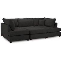 SNUG FURNITURE BIRMINGHAM LTD Havana U Shape Cinema Sofa Plush Velvet Black