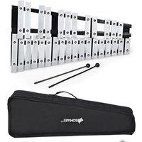 Costway 30 Note Glockenspiel Xylophone Foldable Percussion Instrument w/ Bag