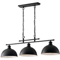 Netlighting Charleston Triple Dome Bar Pendant Black White E27