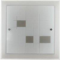Netlighting MUSA 2 Light Patterned Glass Flush Ceiling Light White 40x40cm | Size: 40x40 cm