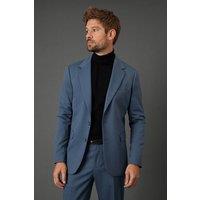 Burton Men's Airforce Wool Blend Stretch Slim Fit Suit Jacket in Blue | Size: 46R