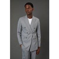 Burton Men's Grey Pinstripe Double Breasted Blazer in Mid Grey | Size: 38R