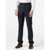 XPOSED Men's Stylish Tweed Check Suit Trousers in Navy | Size: 38