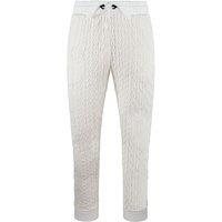 Criminal Damage Men's Cable Knit Off-White Jogging Bottoms in White | Size: Large