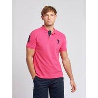 U.S. POLO ASSN. Men's Player 3 Pique Polo Shirt in Cerise | Size: Medium