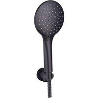 Bathroom Kingdom Essential Black Round Hand Shower & Bracket