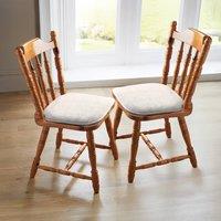 Coopers of Stortford Pack of 2 Memory Foam Dining Chair Seat Pads - Chenille, Non-Slip Back in Cream | Size: 40 cm x 40 cm