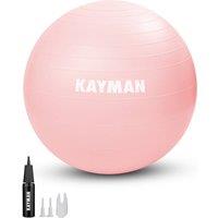 Kayman Exercise Ball (Rose Quartz) - Anti-Burst System, Non-Slip Rings in Pink | Size: 65 cm