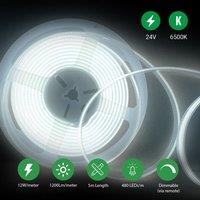 ENER-J 5m Dotless COB LED Strip Kit 480 LEDs Per Metre 24V 6500K in White