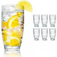volila Pack of 6 Plastic Tumblers - 550ml Acrylic Drinking Glasses in Clear | Size: 6 Pack