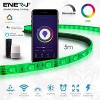ENER-J Smart Wi-Fi RGB LED Strip Light Kit 5m IP65 12V in White | Size: 25 cm diameter x 19 cm high
