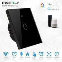 ENER-J 1-Gang Smart Wi-Fi Touch Wall Switch No Neutral Wire Black | Size: 1000mm x 1000mm